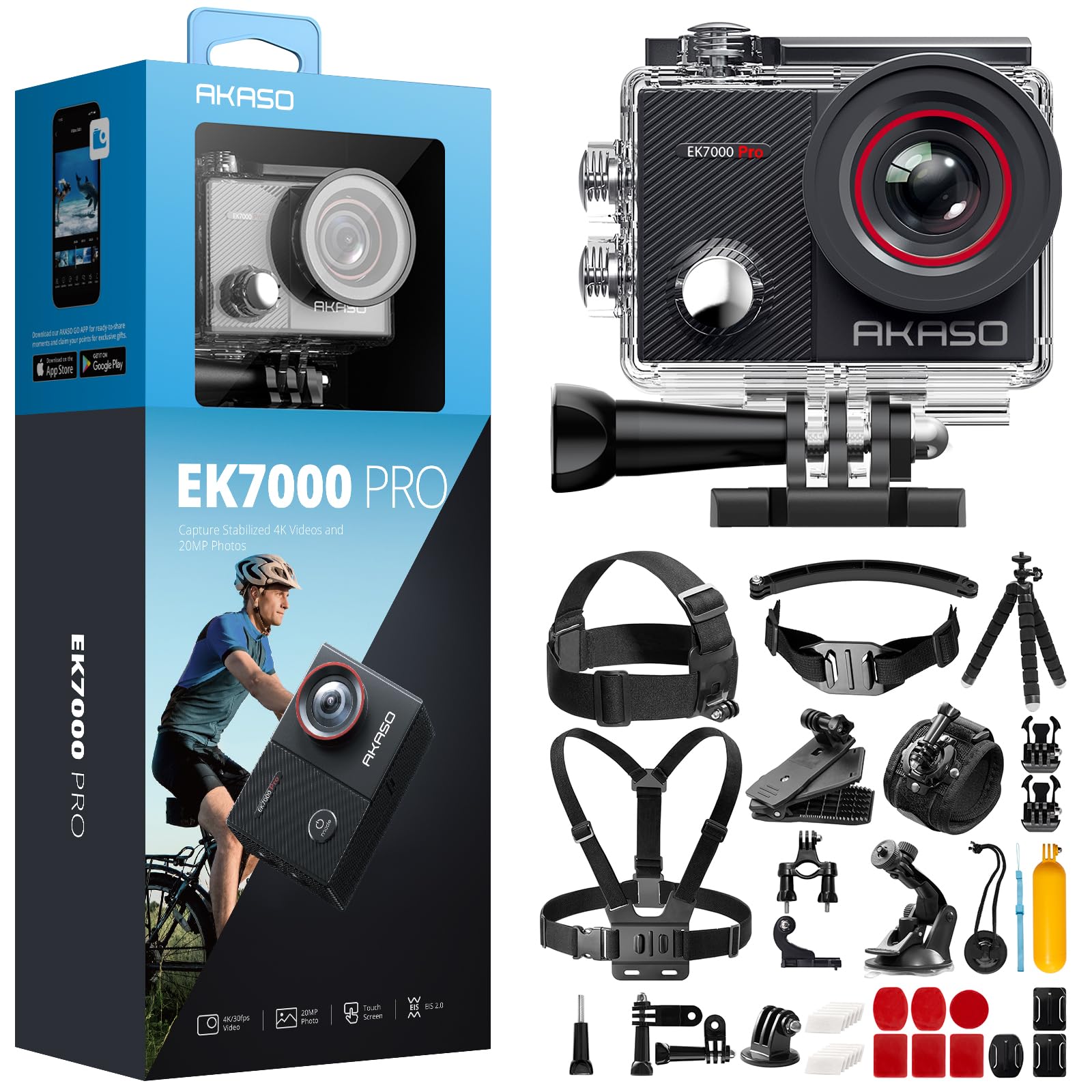 Amazon.com : AKASO EK7000 Pro Action Camera and 42 in 1 Action