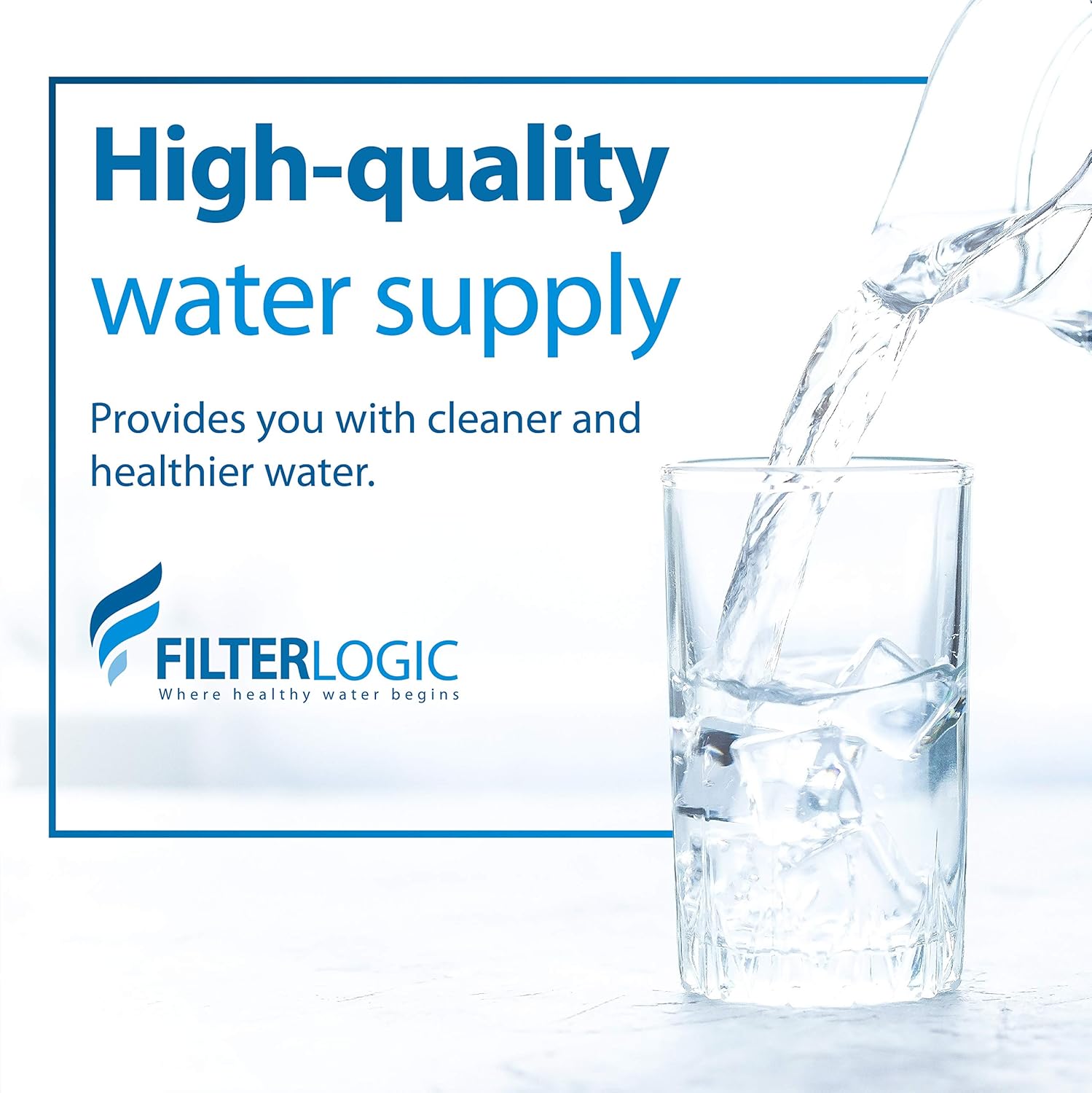 Filterlogic FXHTC Water Filter, Whole House Water Filter, Replacement for GE® FXHTC, GXWH40L, Culligan® RFC-BBSA, W10-BC, Carbon Filters, 5 Micron, Pack of 2 (Package May Vary)