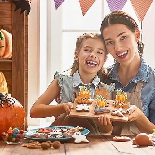 Miniatura 14 de Paquete de 24 adornos para cupcakes de calabaza con purpurina para cupcakes de calabaza para Acción de Gracias, baby shower, decoración de cupcakes