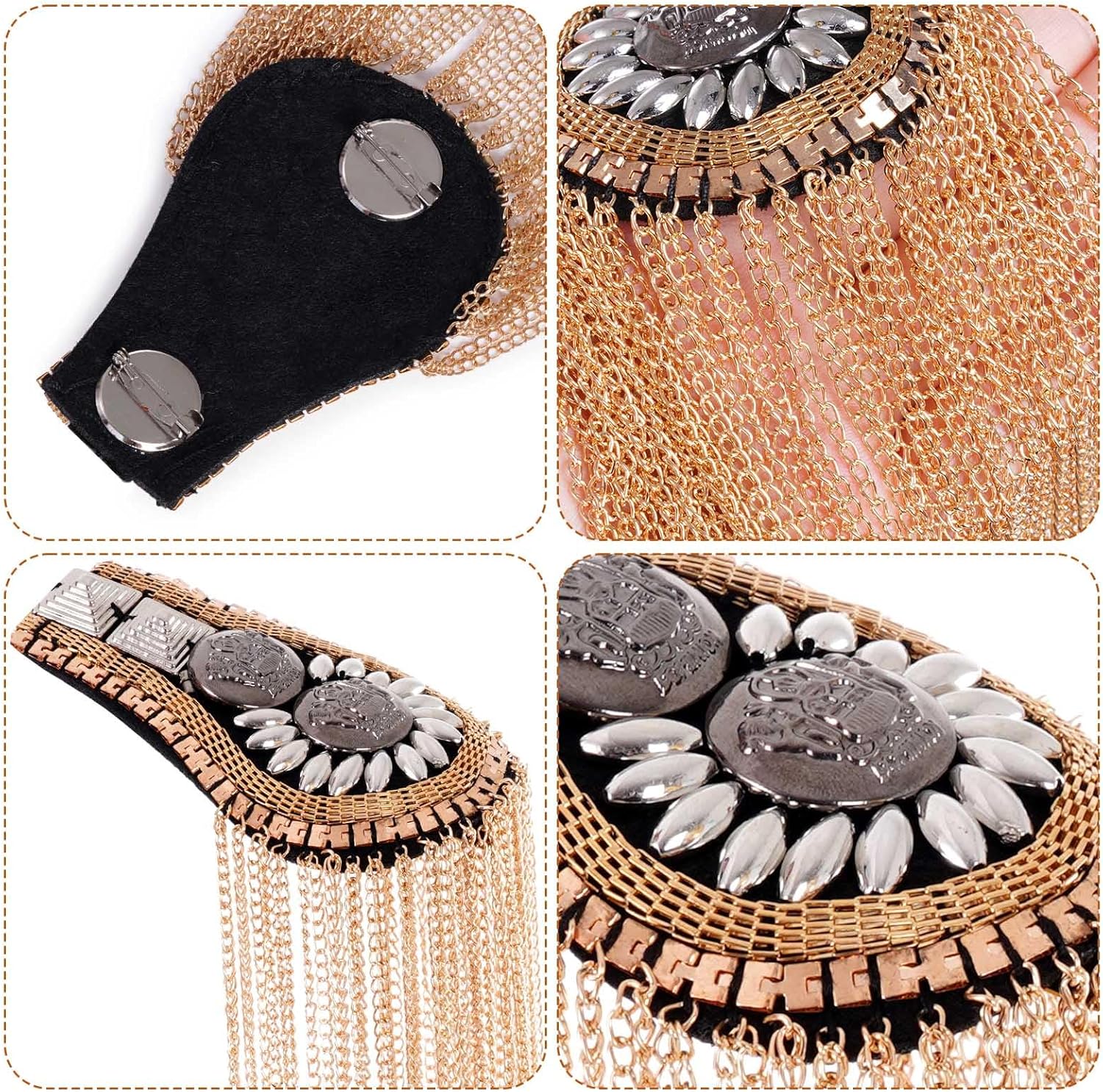 7Pcs Circus Ringmaster Costume Women Men Halloween Circus Costume Accessories Adult Ringmaster Costume for Halloween Party Cosplay Black, White - Image 3