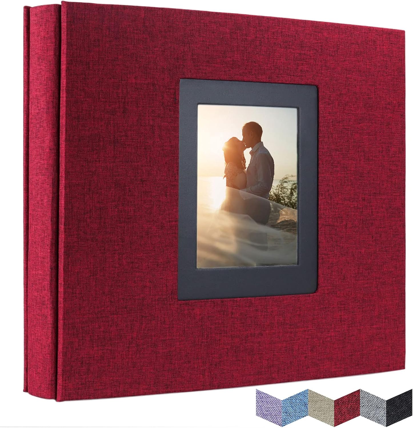 Vienrose Fabric Photo Albums Slip in 6x4 600 Pockets Black Pages Photo