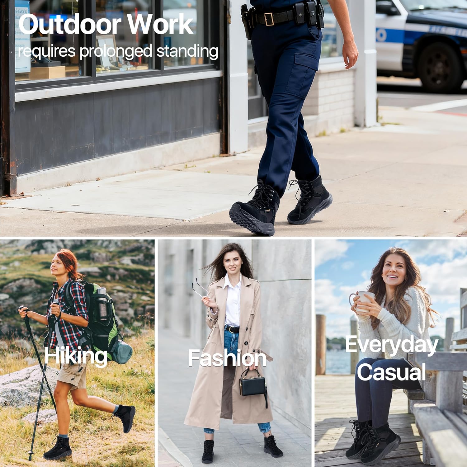 FREE SOLDIER Hiking Work Boots Women's Tactical Boots 6 Inches Lightweight Waterproof Military Boots Outdoors Desert Boots - Image 2