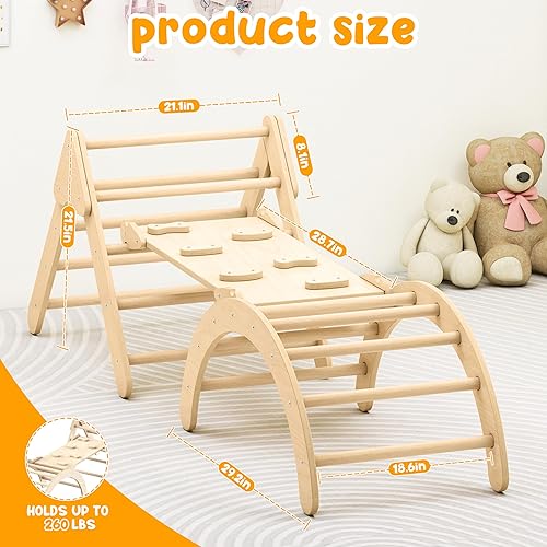 Miniatura 2 de Zupemo Juguetes de escalada para niños pequeños, juguetes de escalada plegables para niños pequeños en el interior, juego de escalada Montessori con