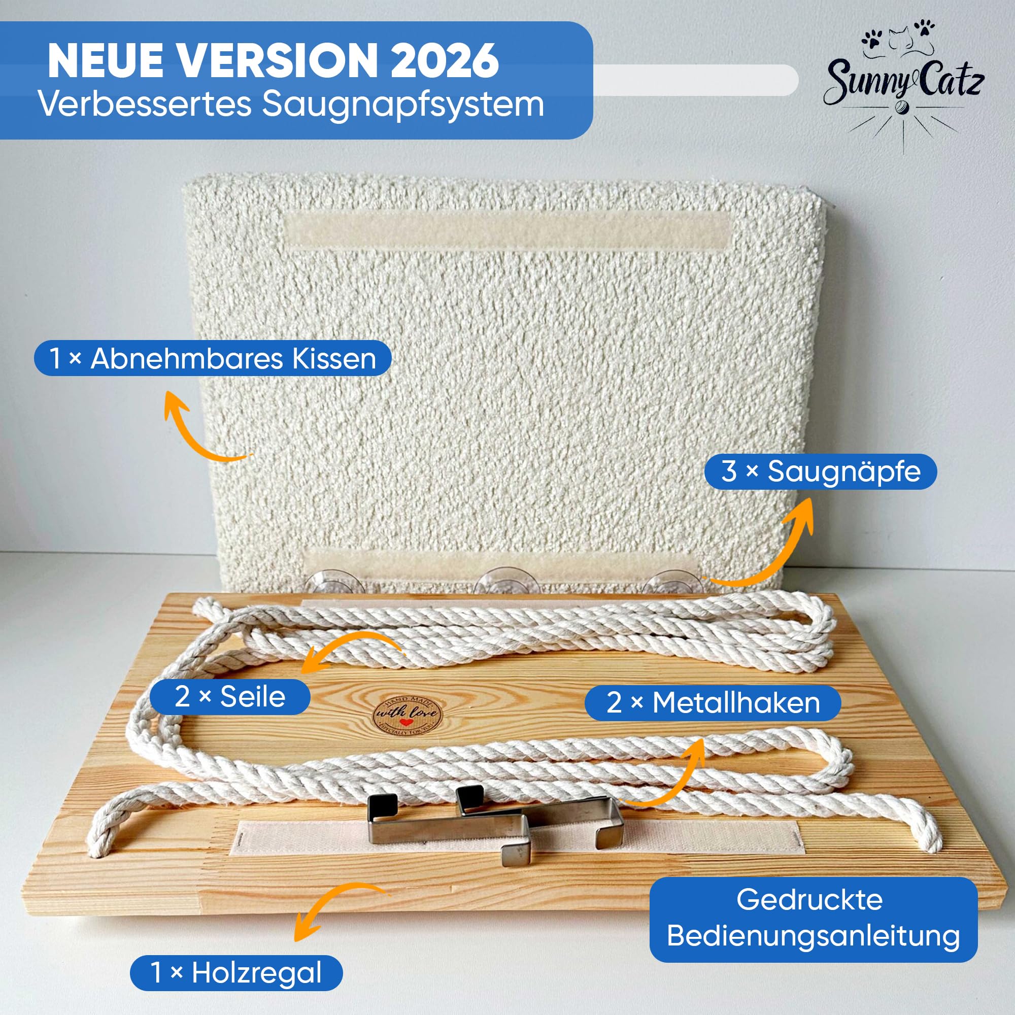 Fensterliege für Katzen | Katzen Fensterliege | Katzenbett Fenster | Hängematte Katze | Fensterbank Katzenliege | Katzenhängematte mit Starkem Saugnapf | Katze Fensterbank 18 kg