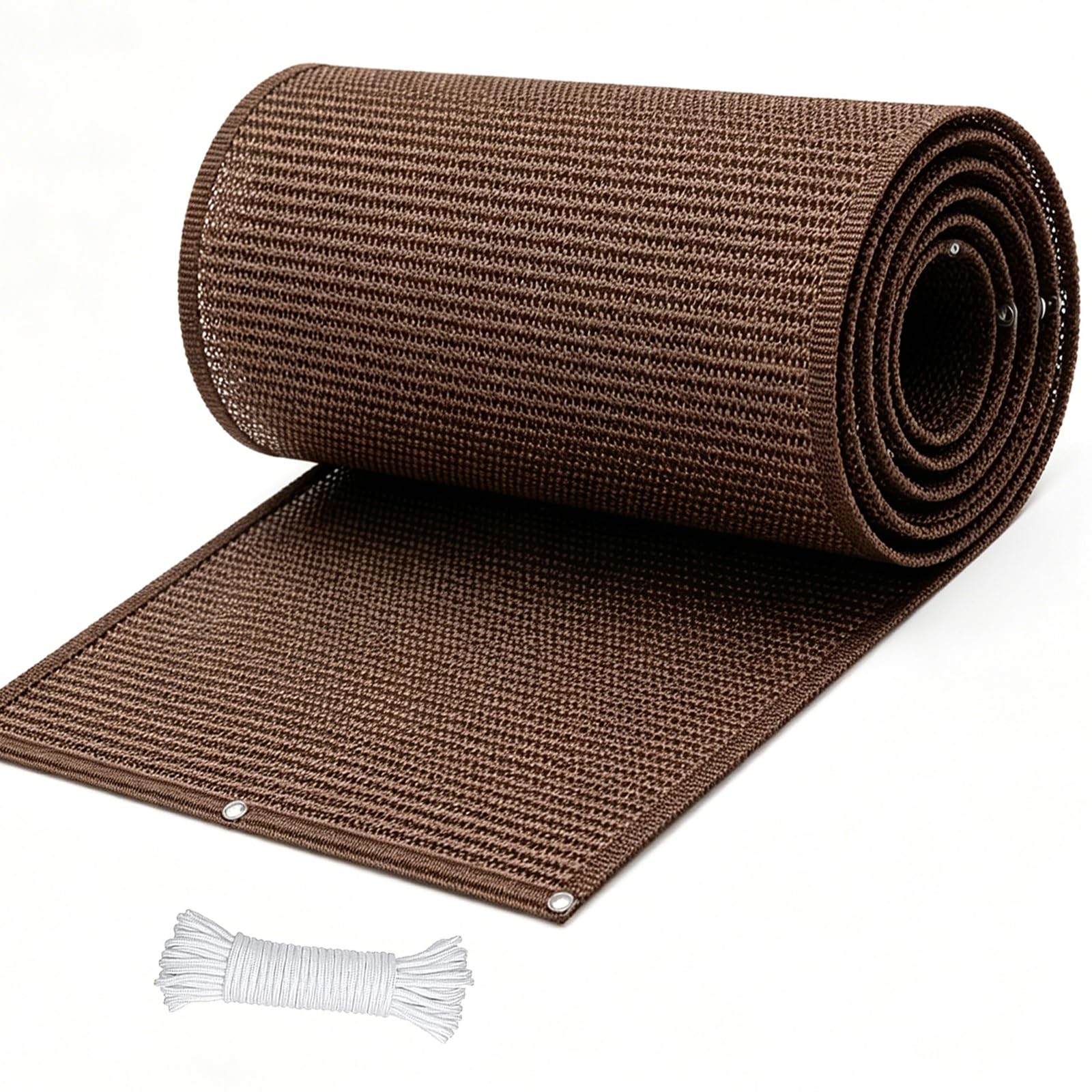 Toile d'ombrage contre la chaleur et le vis-à-vis : filet brise-vue HDPE marron 280cm