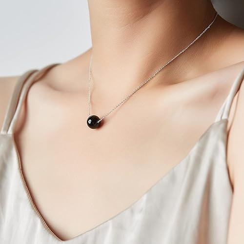 Real Crystal Pendant Necklace Jewelry 925 Sterling Silver Chain Necklace for Women Dainty Birthstone Jewelry Necklace for Women Healing Chakra