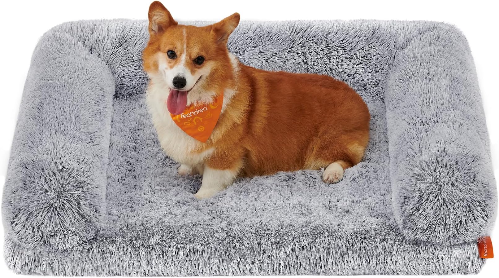 Feandrea Hundebett L 95x60cm - Flauschige Matte Mit Rosendesign