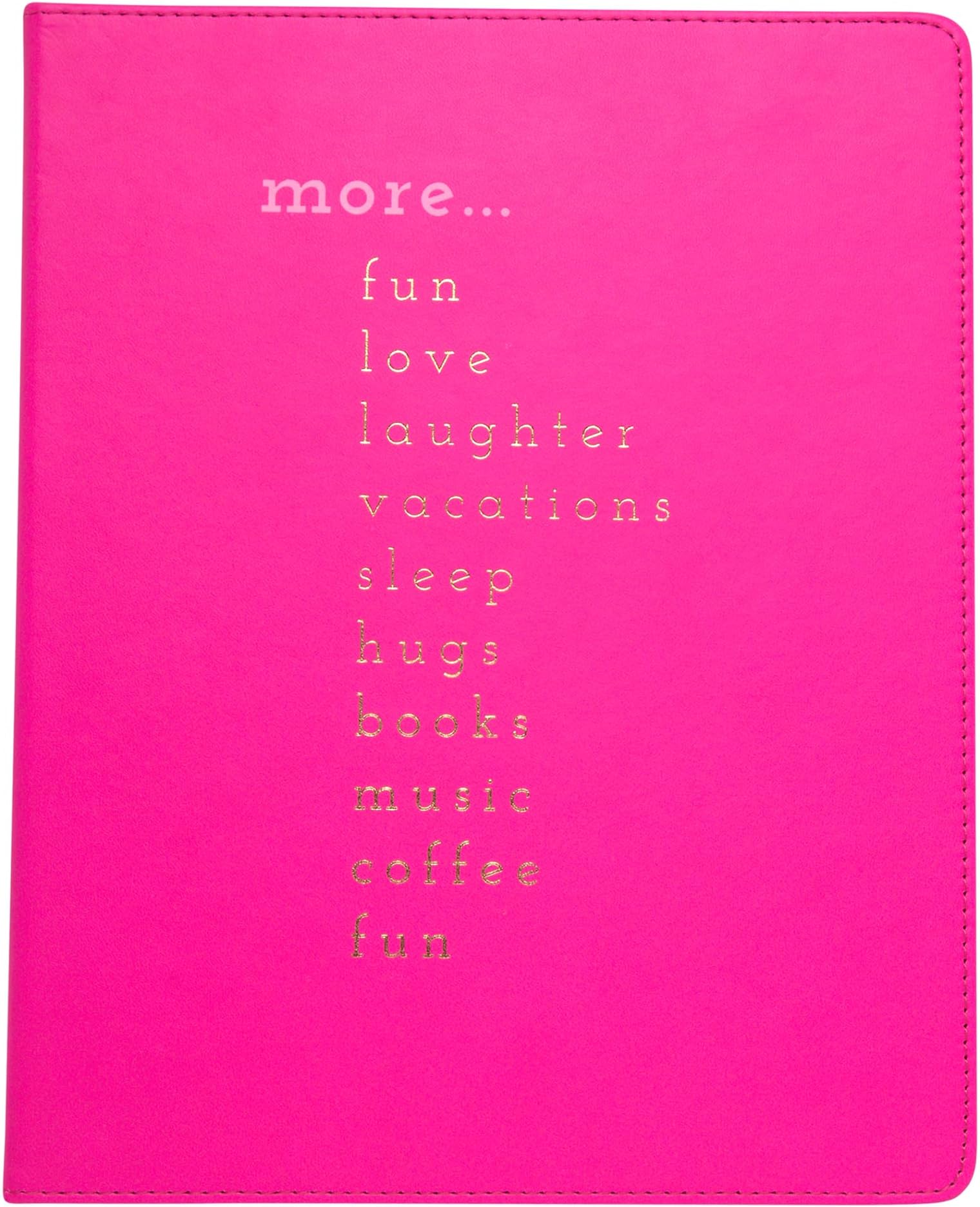 Eccolo Desk Size Journal, 256 Lined Page Notebook, 8-x-10-inch, Pink - More Fun More Love