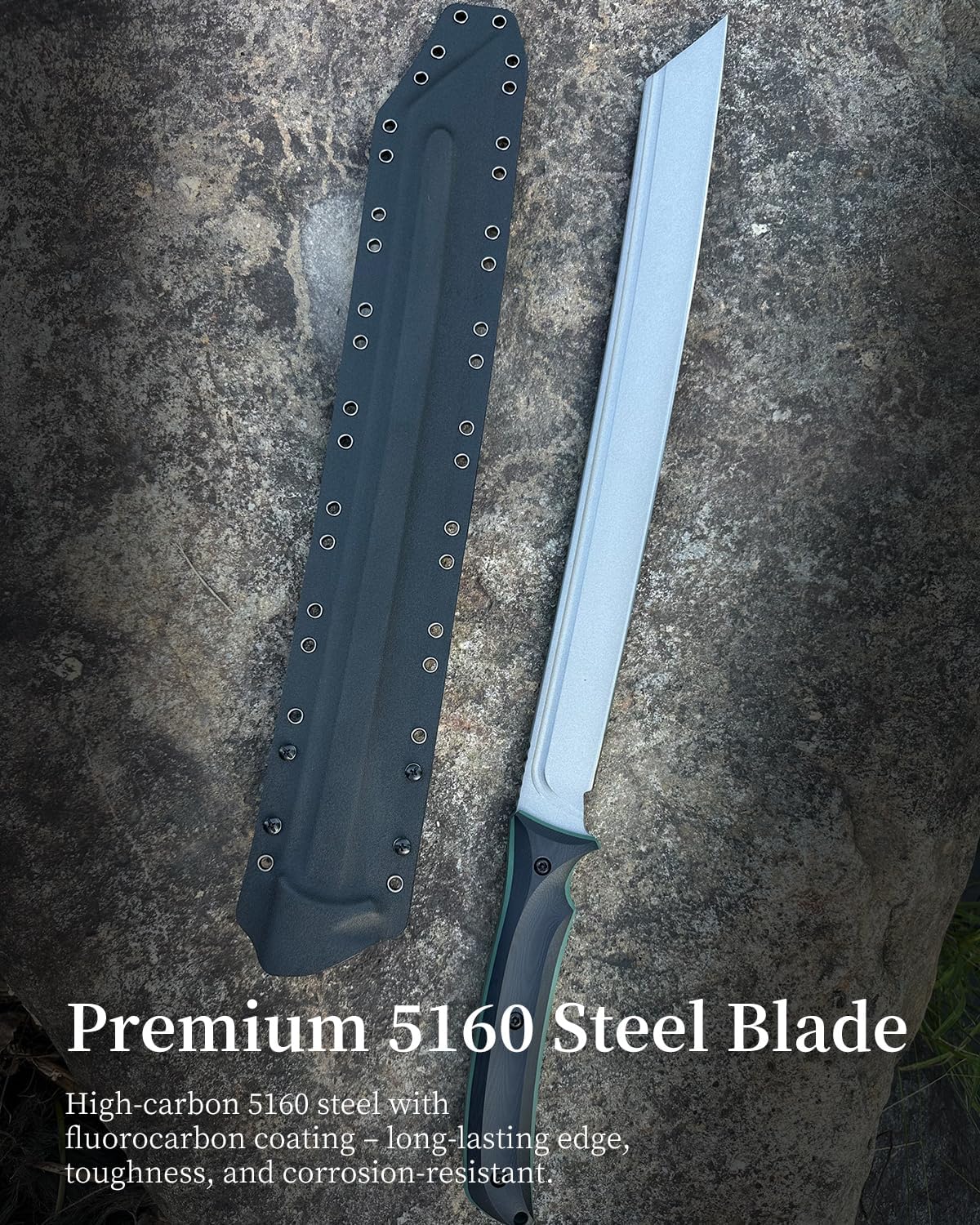 Real Handmade Tactical Machete Sword – Full Tang 5160 Steel Survival & Combat Knife with G10 Handle, Heavy Duty Outdoor Katana for Self Defense, Bushcraft, and Collection