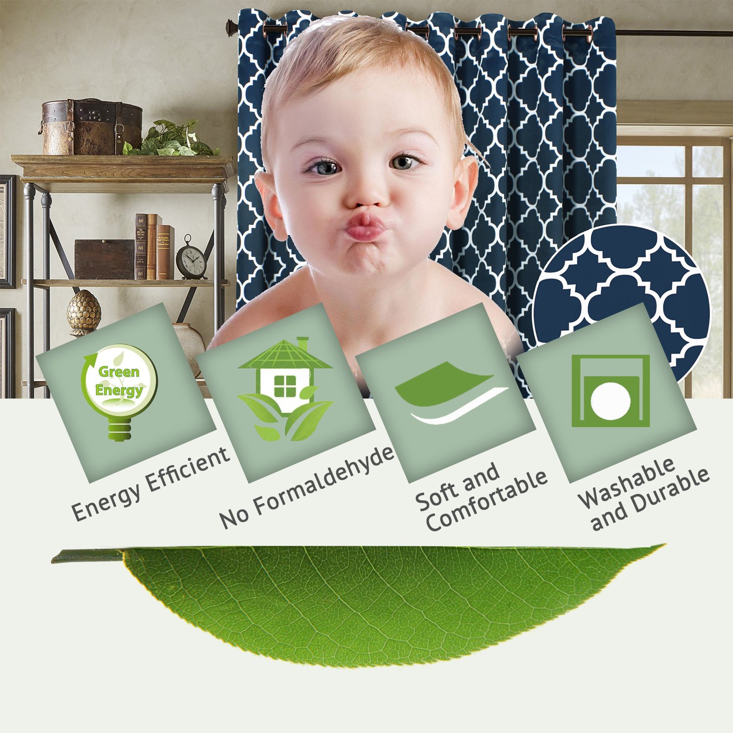 H.VERSAILTEX Extra Wide Blackout Curtain 100x84 Inches Thermal