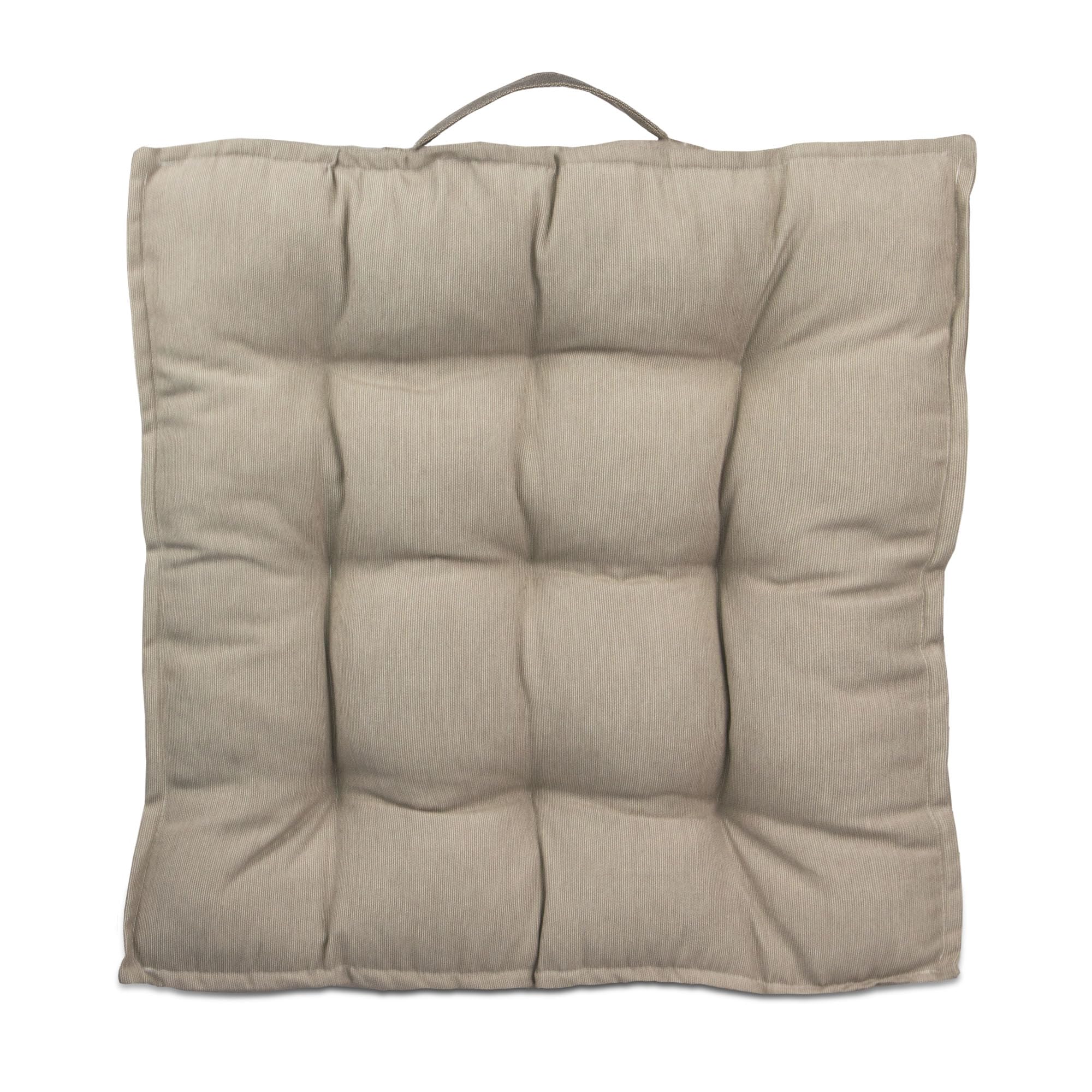 TIENDA EURASIA – Cojin de Suelo Cuadrado | Acolchado | Poliéster | Cojines de Suelo | Medidas 60x60x10 cm | Cojines Exterior Jardin | con Asa de Transporte y Cremallera (Beige)