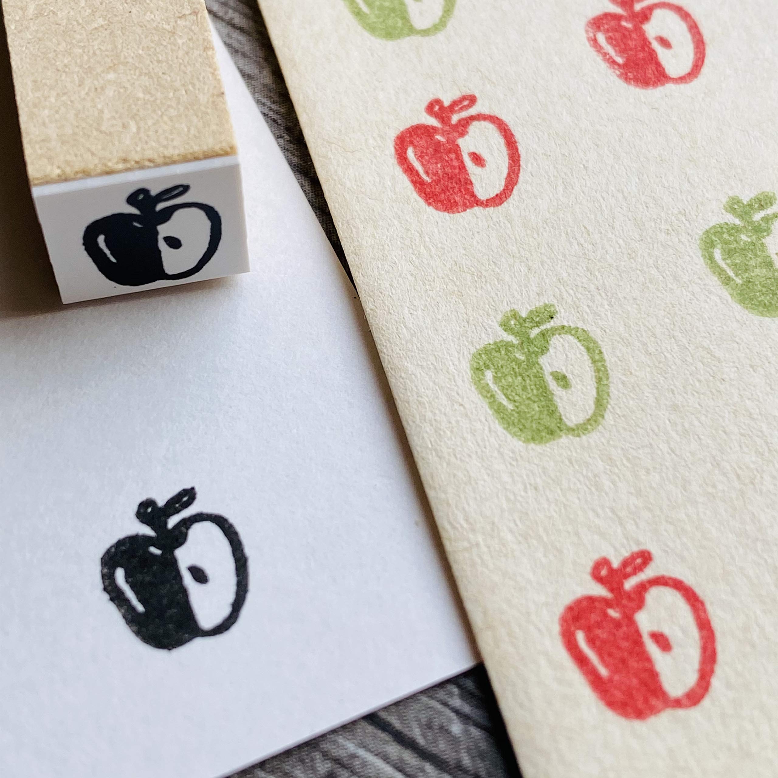 Amazon.co.jp: りんご10mm角ラバースタンプ10mmx10mmx62mm/RiraRira