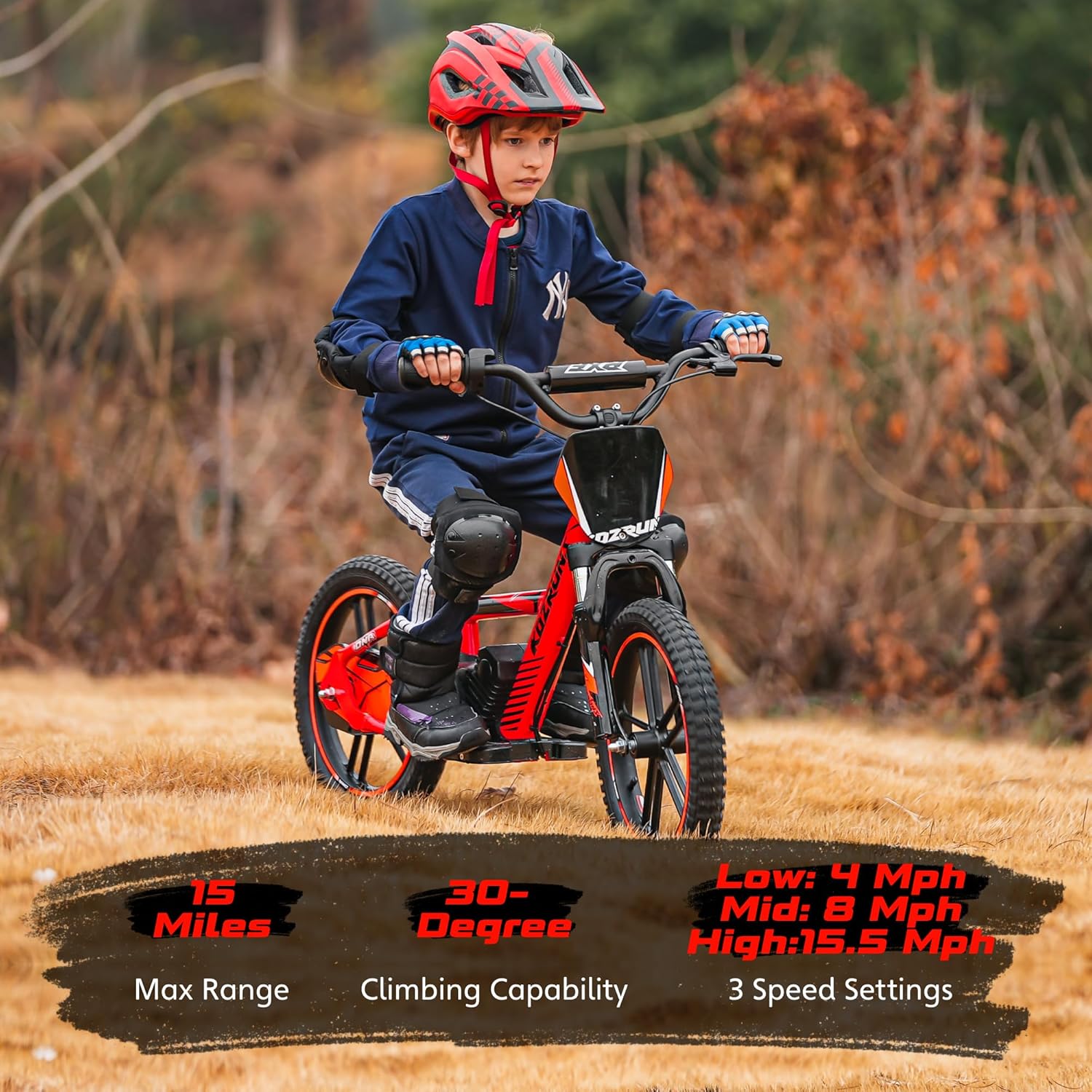 OLALA Electric Dirt Bike for Kids Aged 5-10, 500W Professional Version, Racing Grade Electric Motorcycle, Up to 15.5MPH & 3 Speed Settings, 24V Detachable Battery, 16IN Off-Road Tires