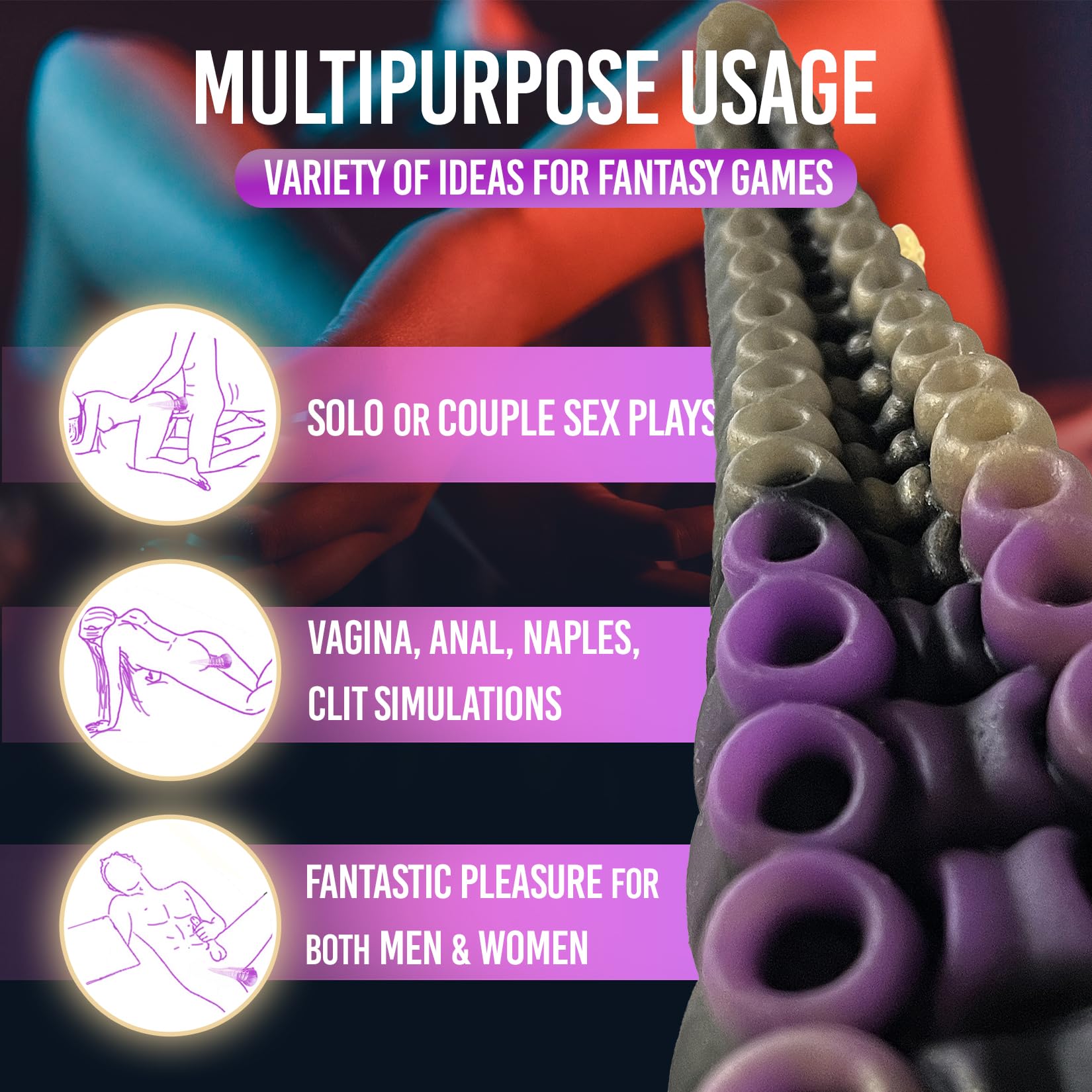 Tentacle Dildo for Women & Men 6.5" Adult Sex Toy Realistic Monster Dildos with Strong Suction Cup Liquid Silicone Fantasy Anal Plug Prostate Massager for Hands-Free Play Dragon Dildo for G Spot, Anal: Tidal Touch