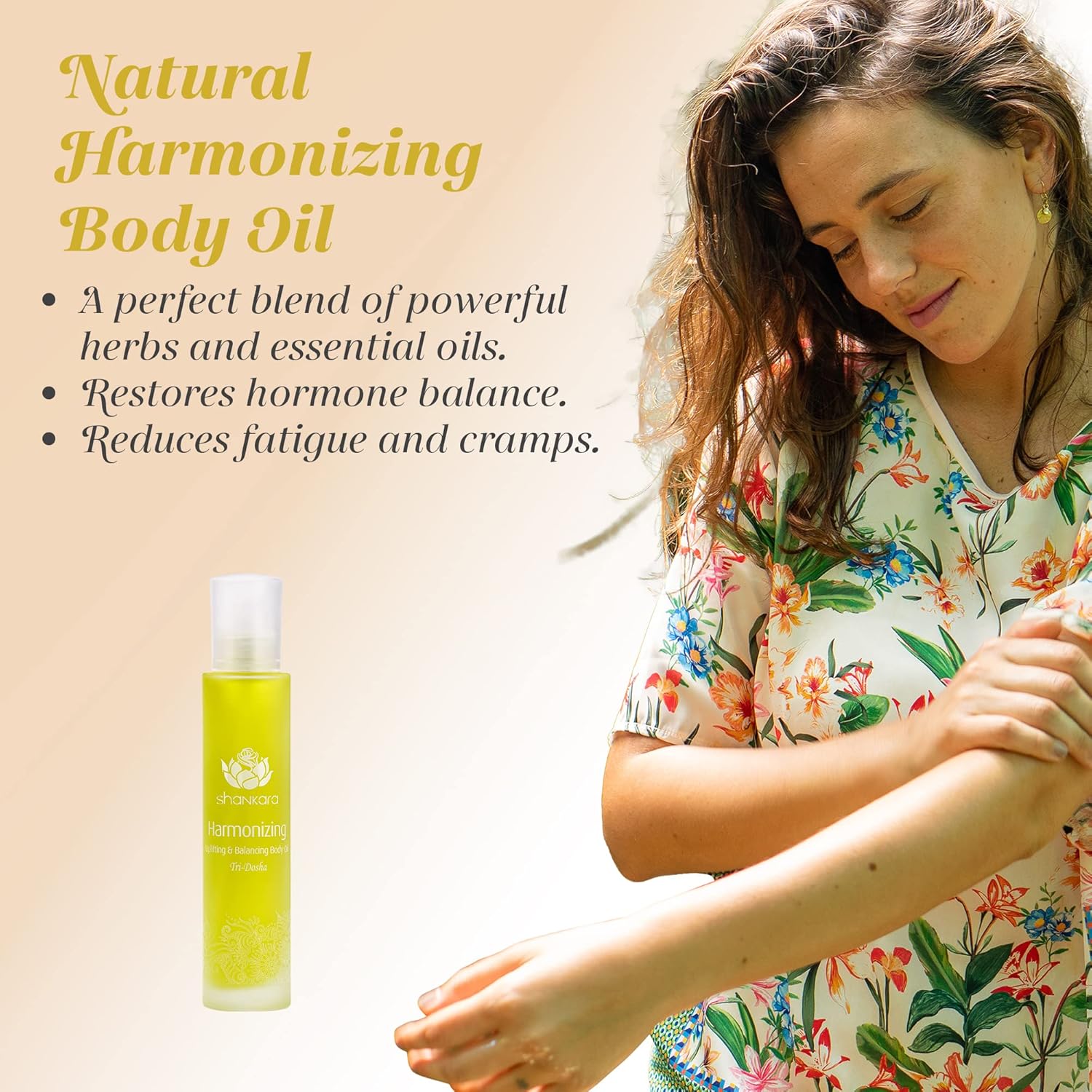 Shankara Harmonizing Body Oil for Women with Raspberry, Aloe Vera, and Castor Oil – Perfect Moisturizing Massage Oil for Healthy Skin, Balancing Hormone Levels and Reducing Cramps (100ml/1 Bottle)