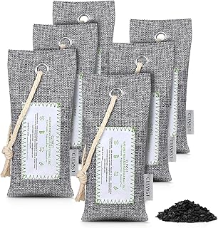 CLEVAST 6 Pack Activated Bamboo Charcoal Air Purifying Bags(6x60g)