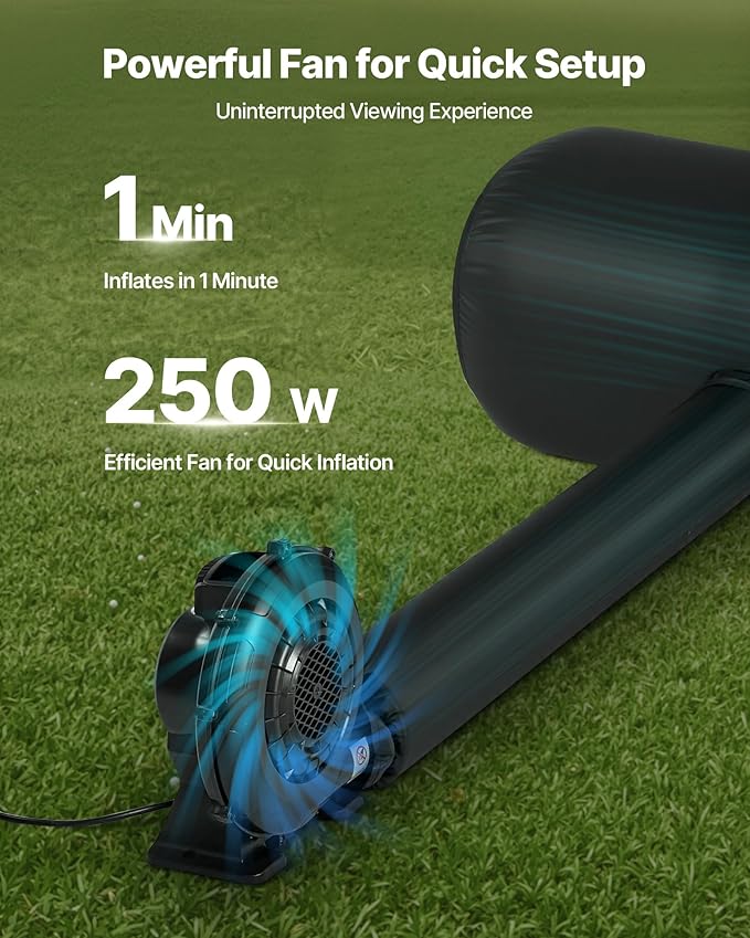 Pantalla inflable VEVOR 16ft con bolsa de almacenamiento 16:9 miniatura 3