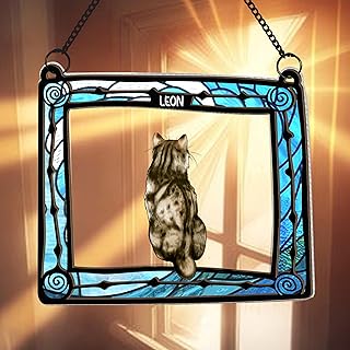 Nazenti American Bobtail Cat Memorial Suncatcher, Gifts for Cat Lovers, Pet Loss Gifts, Sympathy for Pet Loss, Loss of Pet Sympathy Gift, Christmas Ornament, Cat Ornament, Memorial, 9