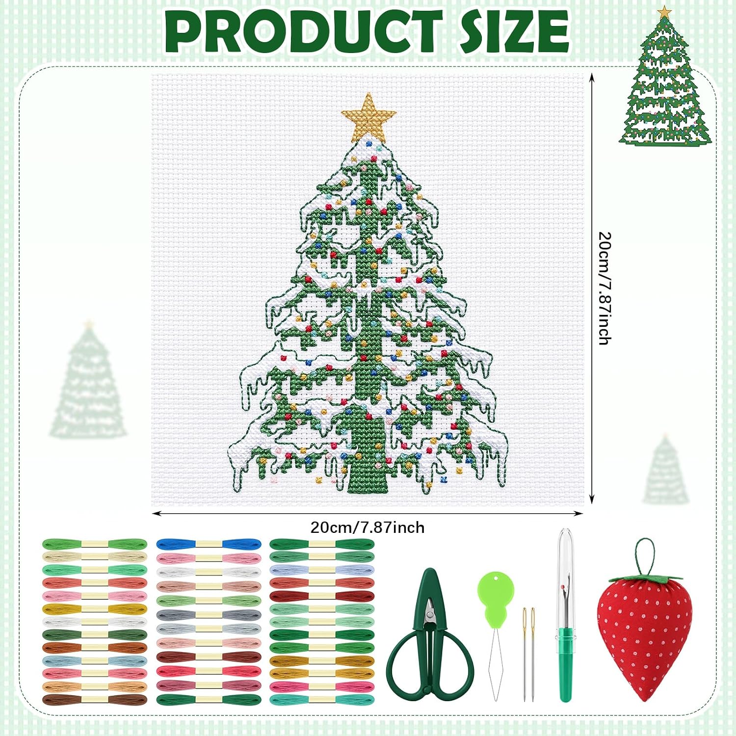 XunYee 68 Pcs Christmas Village Needlepoint Kit for Beginners Adult Starter