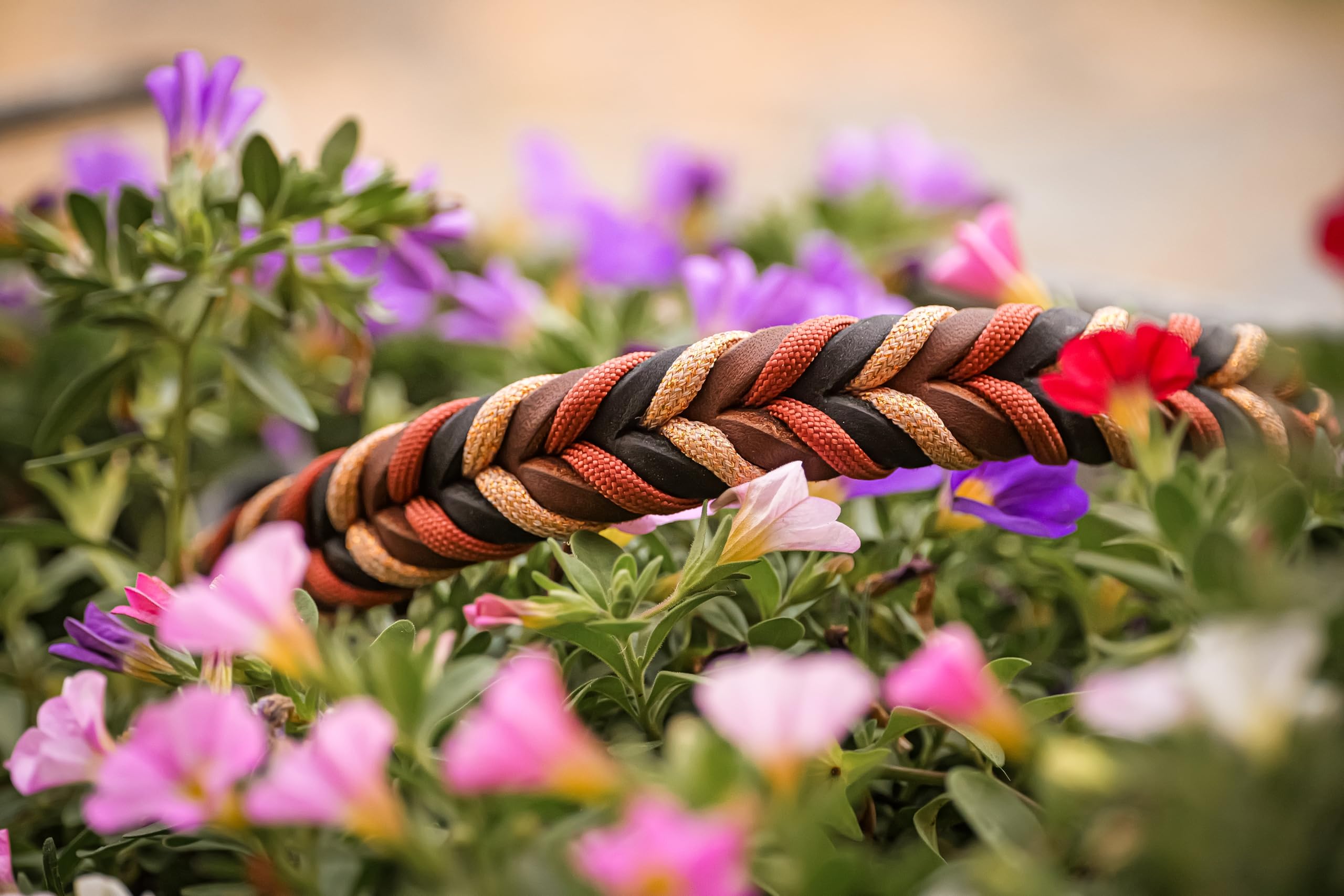 Stirnriemen Ledertraum konfigurierbar aus Fettleder & Paracord für Trense Kandare handgemacht in Deutschland Reitzubehör
