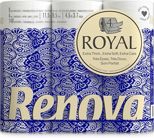 Renova Royal 200045194 - Papel higiénico, 9 rollos, blanco, regular