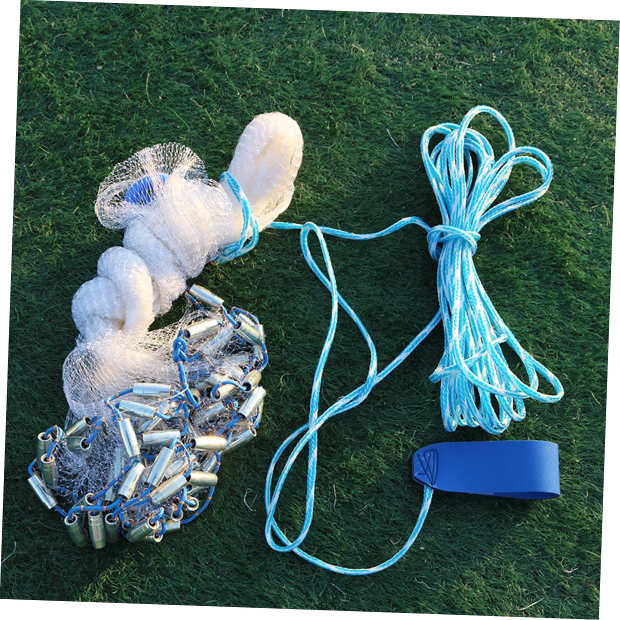 SUPVOX rete da pesca in mare rete da giocoleria con pallone da calcio esche di acqua salata rete per gamberetti specchietto per casco da bicicletta lenza coulisse attrezzo bianca