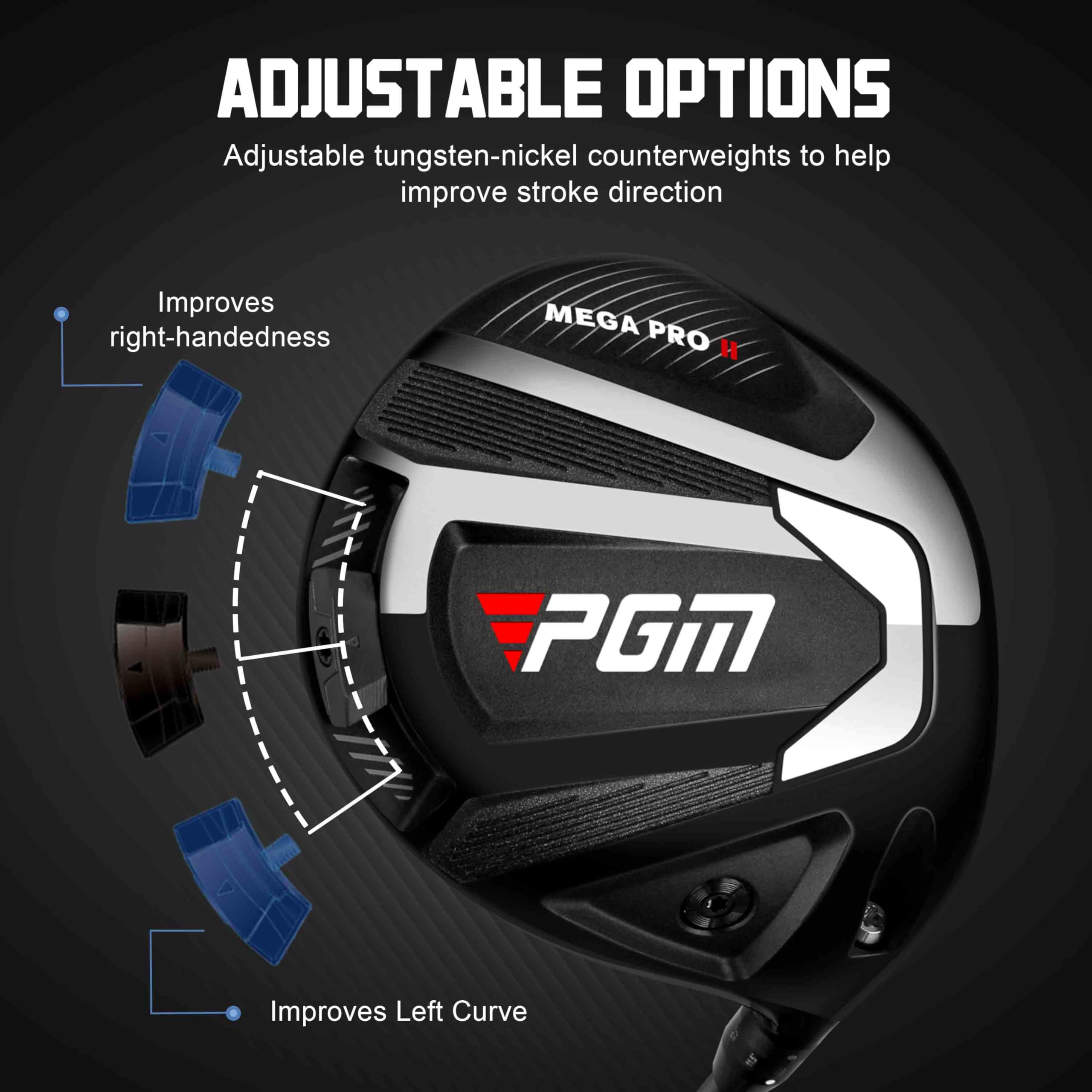 PGM Men's Professional Golf Club #1 Driver - Adjustable Loft 8.5°-12.5° Anglel Golf Club Titanium Driver Graphite Shaft