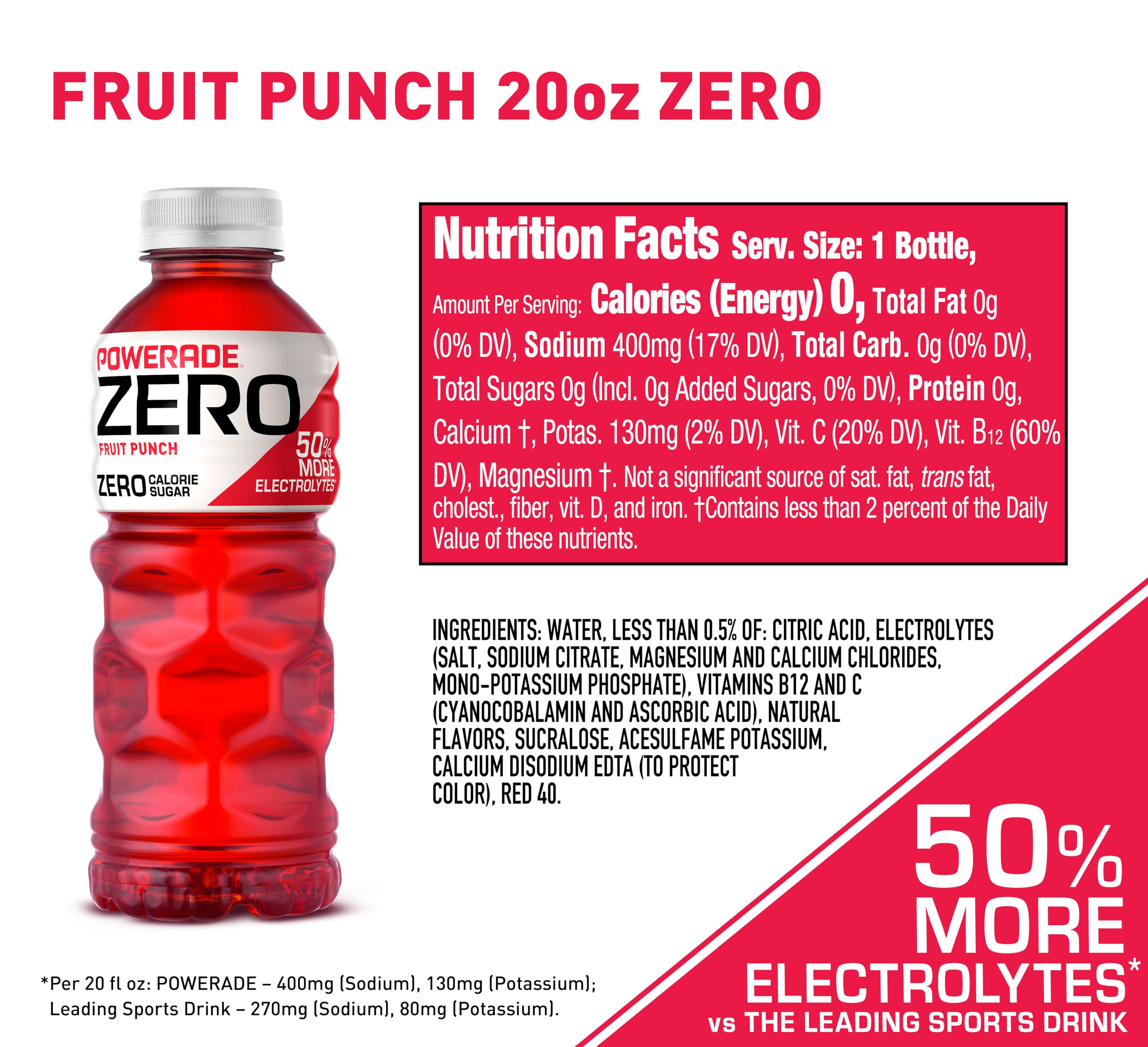 スポーツドリンク Amazon.com : POWERADE ZERO Fruit Punch, 20 fl oz, 8 Pack