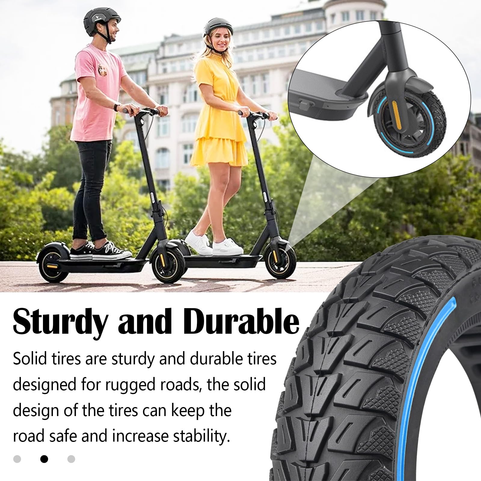 2 Stück Vollgummireifen für Ninebot G30/G30d/G30e/G30lp/G30 Max 10x2.5 Zoll Ersatzreifen 60/70-6.5 E Scooter Solid Reifen E Scooter Reifen 10 Zoll
