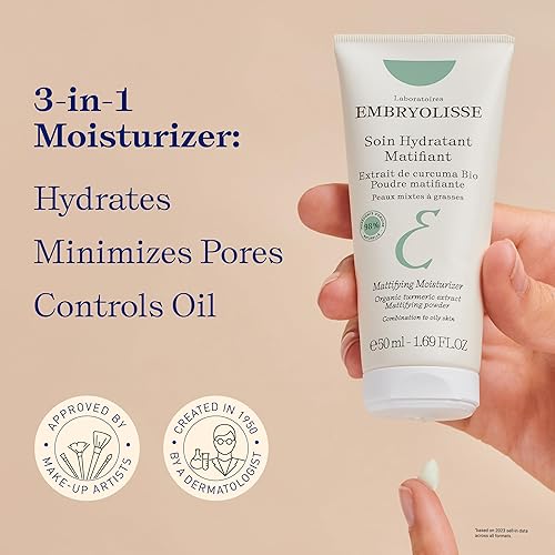 Miniatura 2 de Embryolisse Hidratante matificante, crema facial de control de aceite para pieles grasas a mixtas, hidrata e hidrata la piel, fórmula ligera, segura