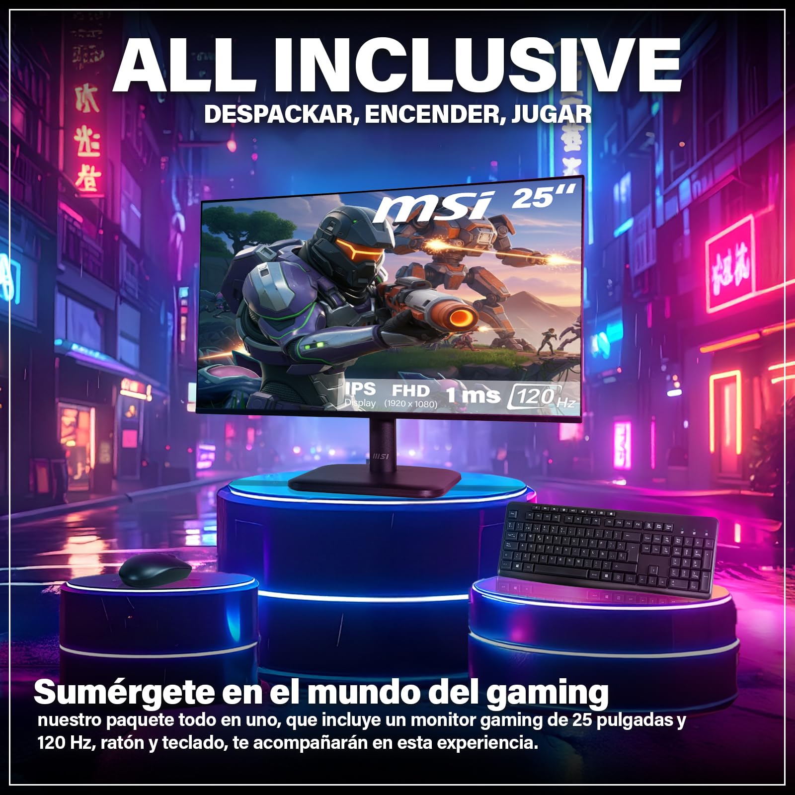 HYPER BYTE® - PC Gaming - Set Completo con AMD Ryzen 7 5700G | 16 GB de RAM DDR4 | SSD 1 TB | Monitor de 25 Pulgadas | Ratón & Teclado | WLAN | Win11 Pro | Ordenador sobremesa Gamers