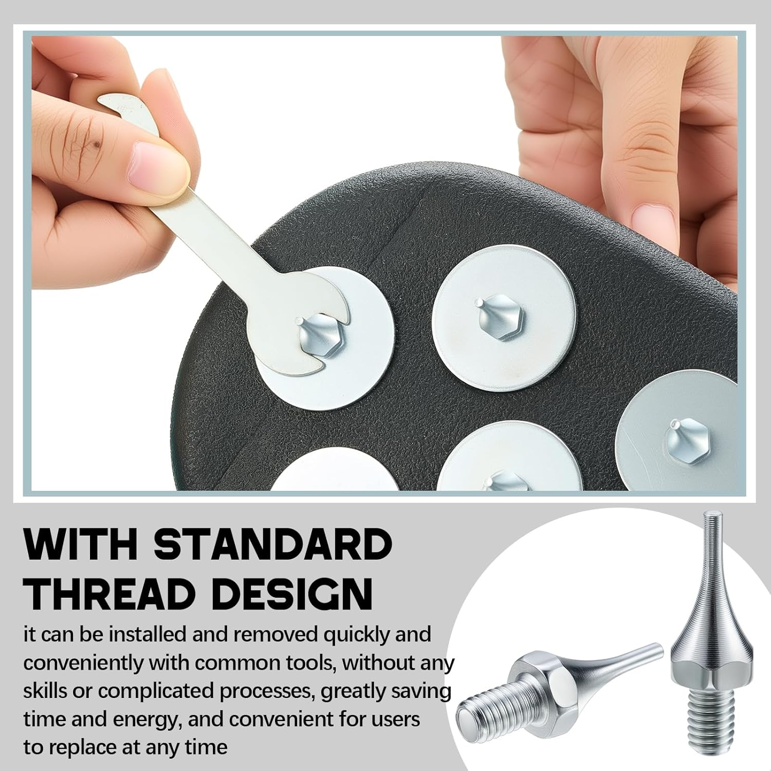 Shimeyao 64 Pcs Epoxy Shoes Spikes, Shoe Studs Replacement Spikes Sharp Spiked for Floor Coating Works