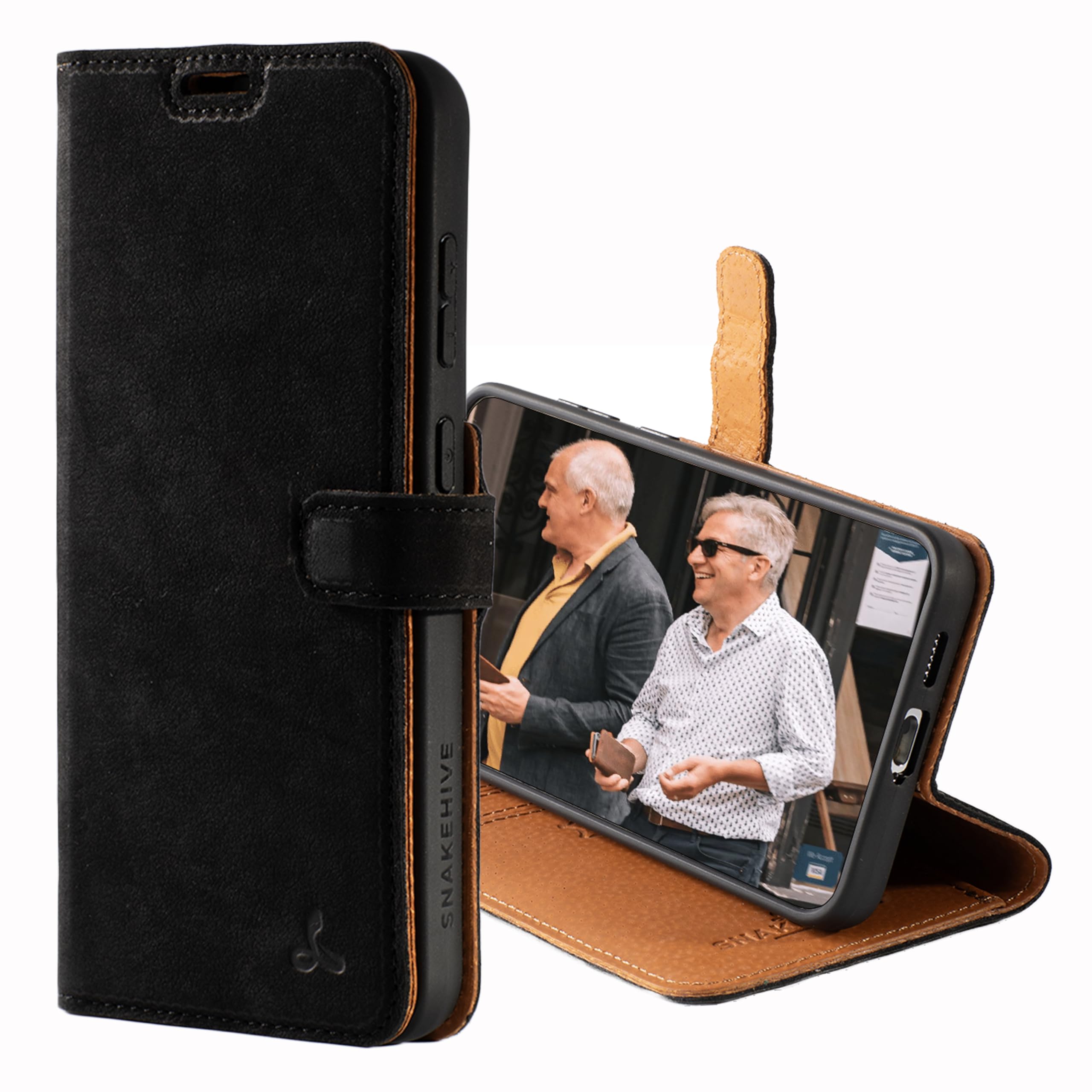 Sponsored Ad – Snakehive Leather Wallet for Samsung Galaxy S23 Plus | Genuine Leather Wallet Phone Case with Card Holder | Flip Folio Case/Cover with Stand | Compatible with Samsung Galaxy S23 Plus | (Black)