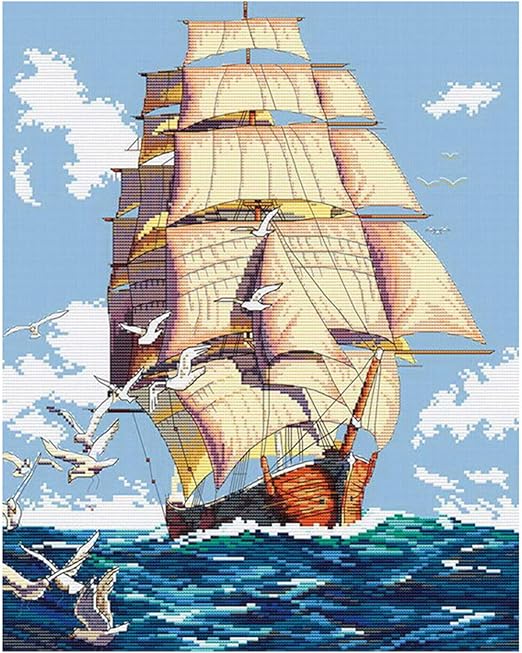 IUHUI Kreuzstich Set Meeresschildkröte - 11 CT Vorgedruckt Für Anfänger