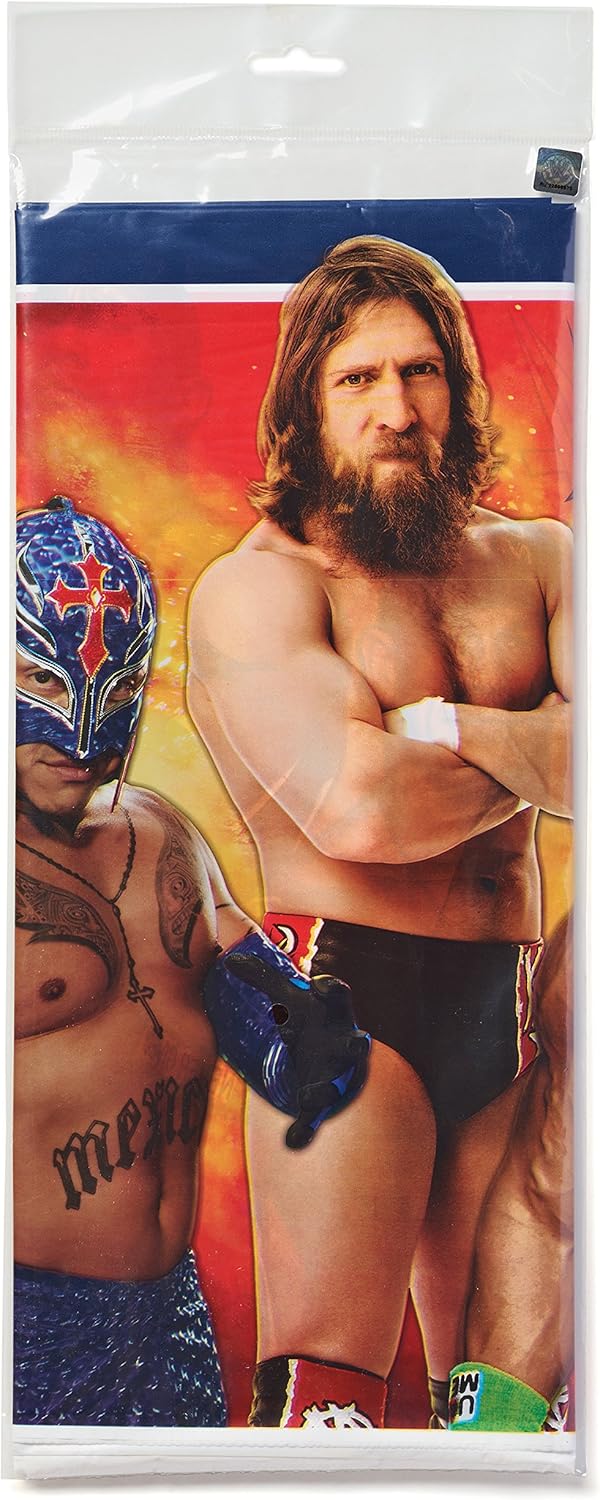 Grand Slammin' WWE Birthday Party Plastic Table Cover Tableware Decoration (1 Piece), Multi Color, 54" x 96"..