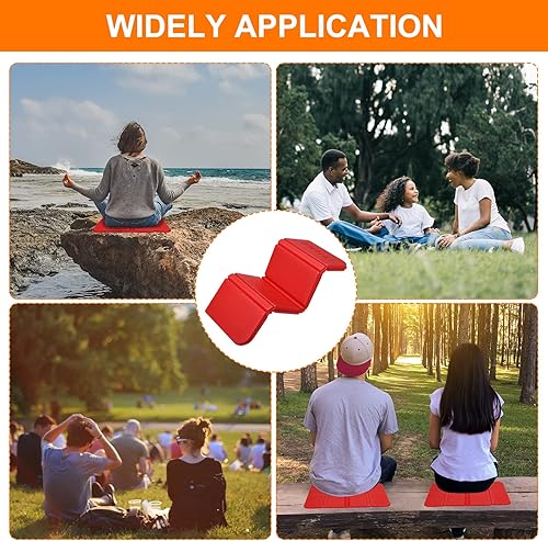 Miniatura 7 de PATIKIL Asiento de cojín plegable, paquete de 5 almohadillas de camping de 15 x 11 pulgadas, impermeable, espuma XPE, alfombrillas para sentarse al