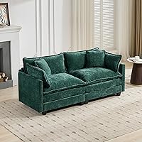 Vista 69 de Modernos y acogedores sofás seccionales para sala de estar, cómodos sofás seccionales verdes, sofá para sala de estar, sofás y sofás (negro, otomano)