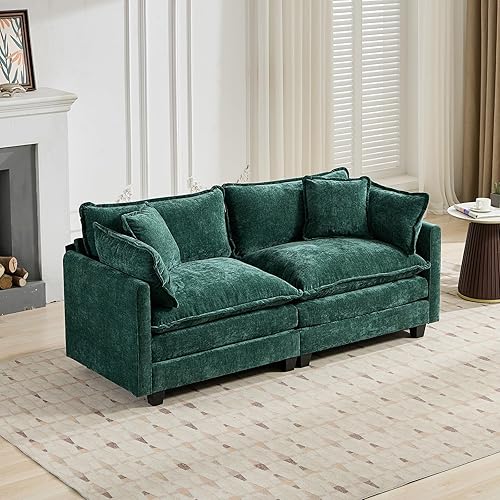 Miniatura 69 de Modernos y acogedores sofás seccionales para sala de estar, cómodos sofás seccionales verdes, sofá para sala de estar, sofás y sofás (negro,