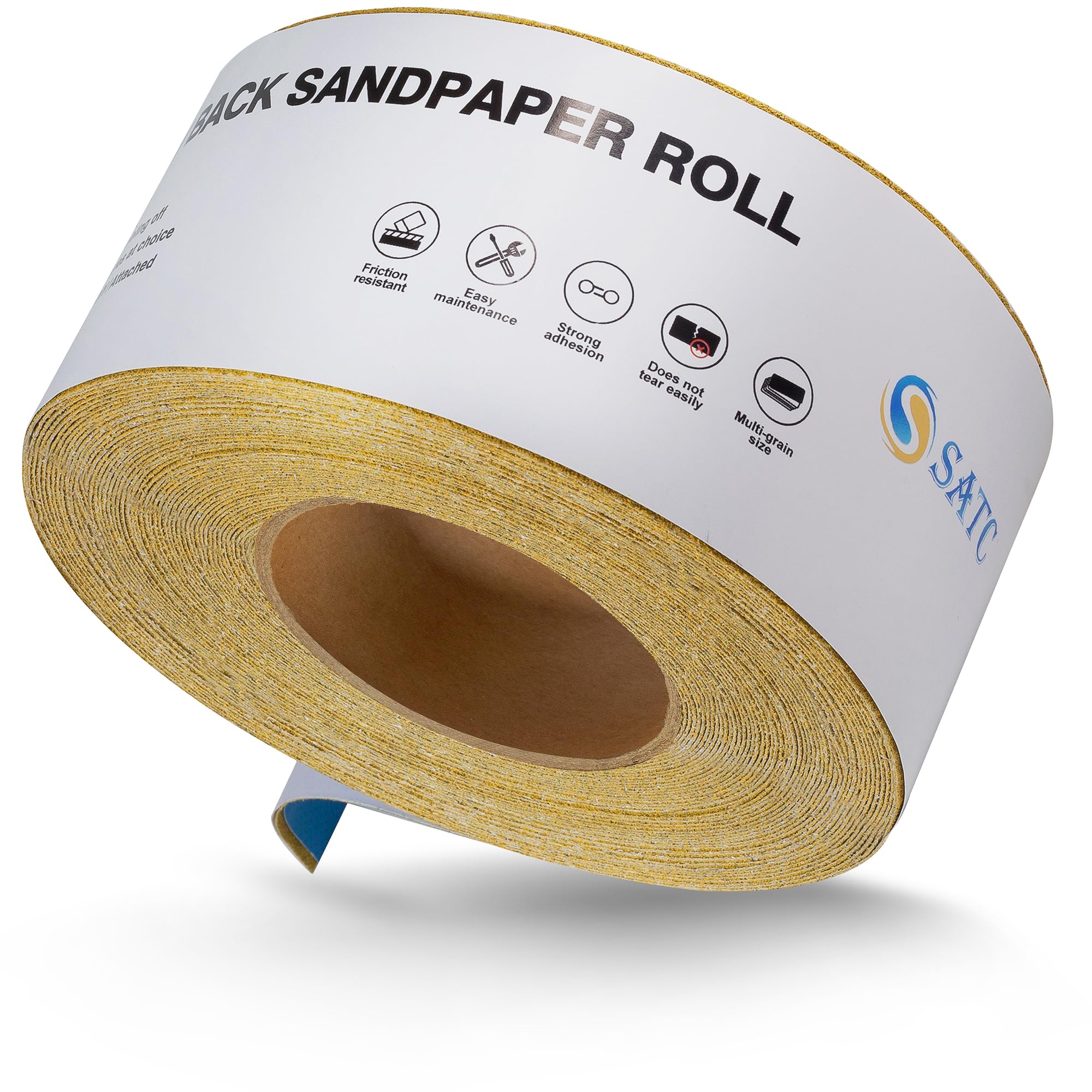 100 Grit PSA Longboard Sandpaper 20 Yard Long Continuous Roll, 2-3/4" Wide Self Adhesive Stickyback Sanding Sheets for Automotive, Hand Sanding Blocks,Woodworking, Metal, Plastic