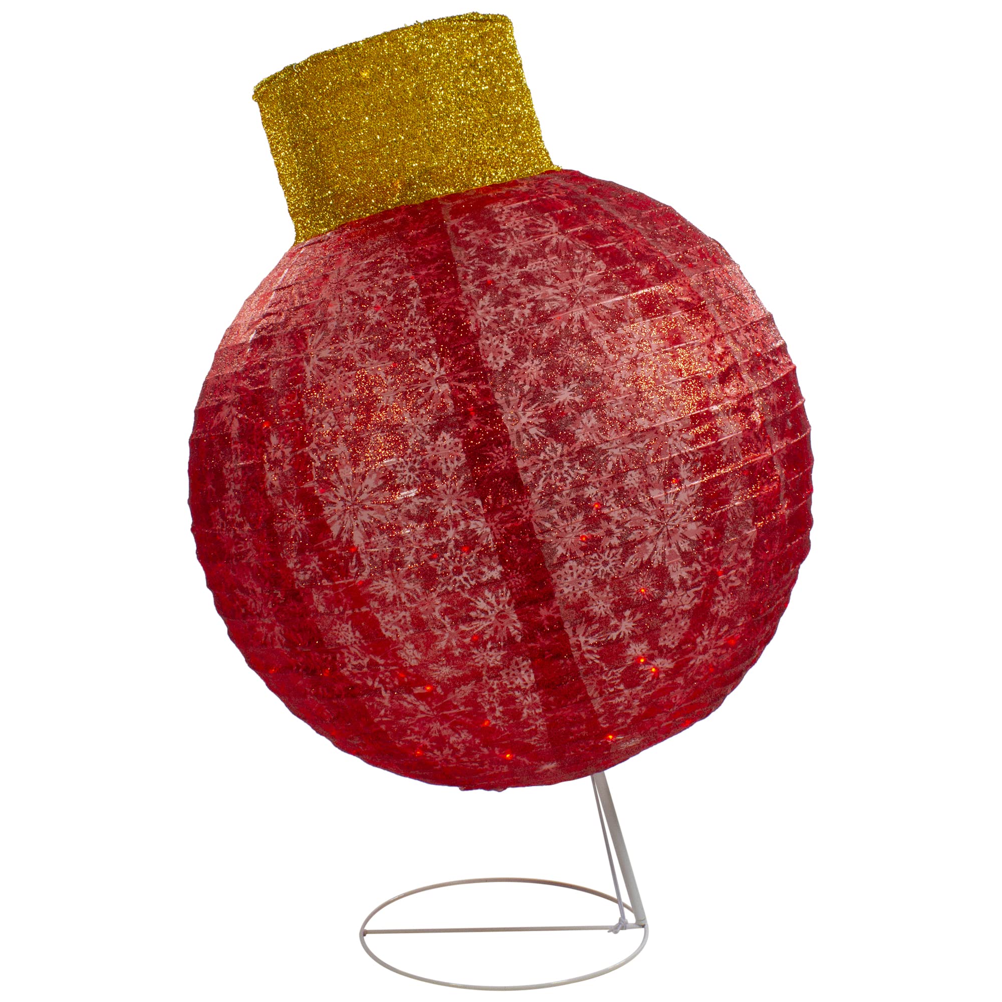 Adorno de oropel rojo con luz LED de 38 pulgadas para decoración de Navidad al aire libre