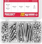 245PCS M6 M8 M10 Heavy Duty Flanged Bolts and Nuts Kit,Stainless Steel 304 Metric Flanged Hex Screws Nuts Includes 15 Most Common Sizes