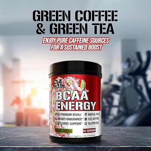 Vista 2 de Evlution EVL BCAAs Polvo de Aminoácidos - Polvo BCAA Energy Pre Entrenamiento para Recuperación Muscular, Crecimiento Magro y Resistencia - Bebida