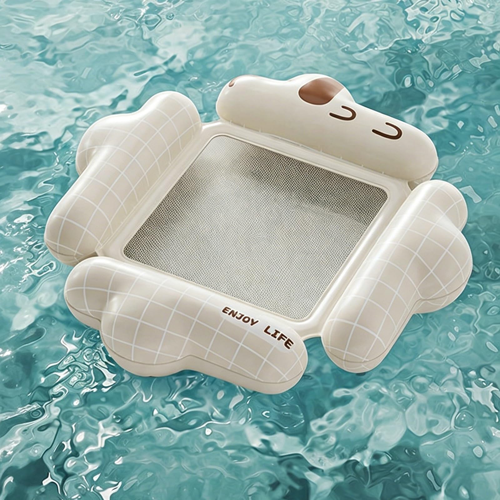 Matelas Gonflable Piscine, Bouée Piscine, Modèle À Quatre Coussins d'air, Structure en Filet, pour Rivières et Bord de Mer