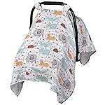 Metplus Muslin Carseat Cover for Babies,Breathable Infant Carseat Cover Lightweight Baby Carrier Cover for Girls Boys, Fit Spring Summer/Hot Days/Warm Weather
