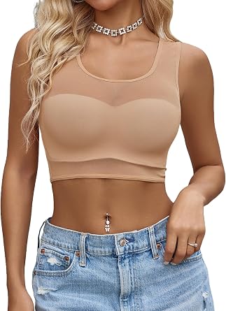 Avidlove Mesh Top Women Sexy Camisole Tank Top y2k Cut Out Backless Undershirts Sheer Clubwear Outfit Bra Not Included
