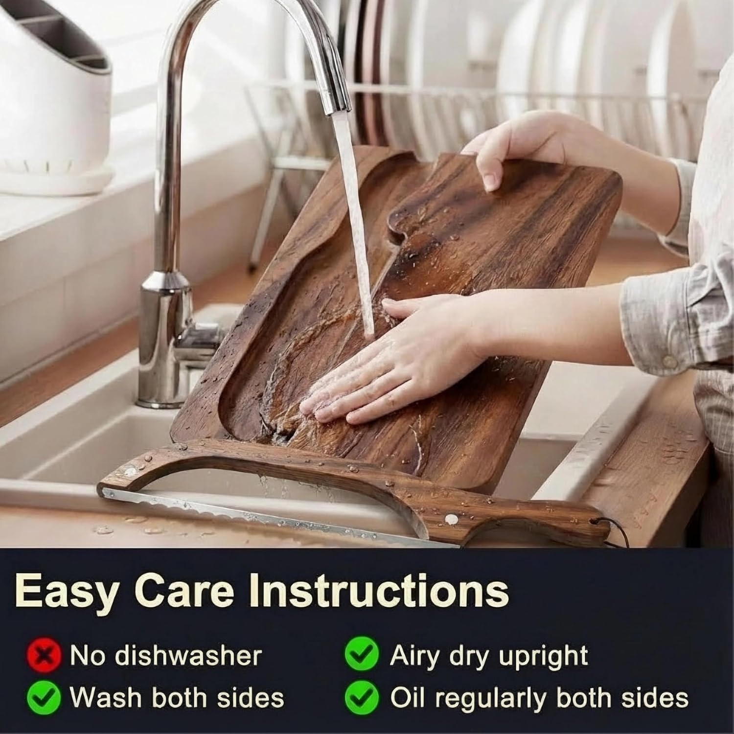 Walnut Bread Bow Knife and Board Set Solid Wood Sourdough Cutting Board, Built-in Magnetic Artisan Bread Slicer for homemade bread, Food-Grade Safe,Baking Gift for Baking women