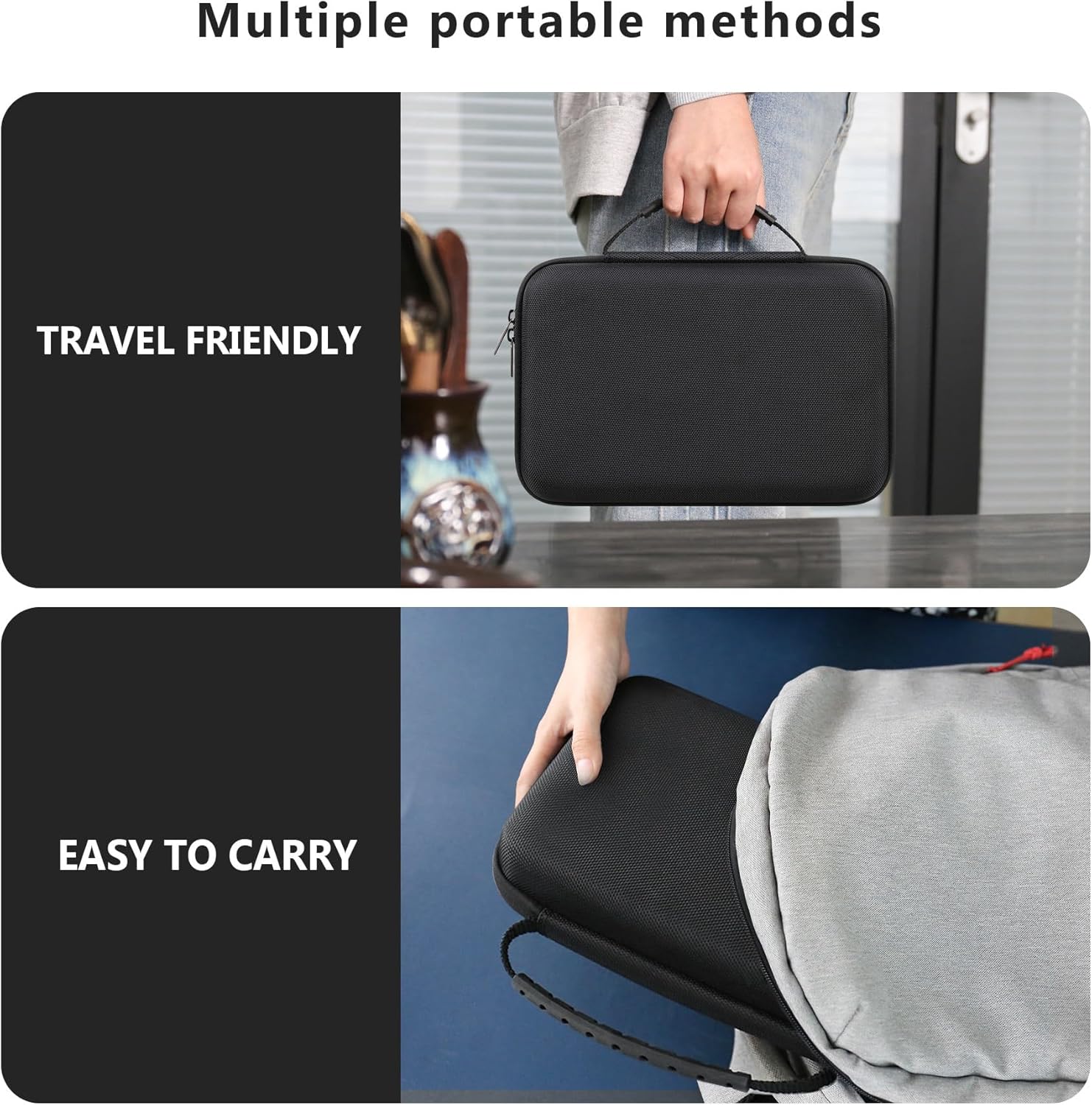 Hard GPS Case for Garmin dēzl OTR1010/ dēzl OTR1000/ RV 1095/ dēzl™ OTR1020/ RV 1090, 10-inch GPS Truck Navigator Storage Case with Mesh Pocketfor Vehicle Power Cable USB Cable, Black