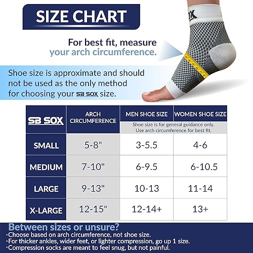 Miniatura 11 de SB Sox mangas para pie de compresión para hombres y mujeres - los mejores calcetines para fascitis plantar para el alivio del dolor de fascitis