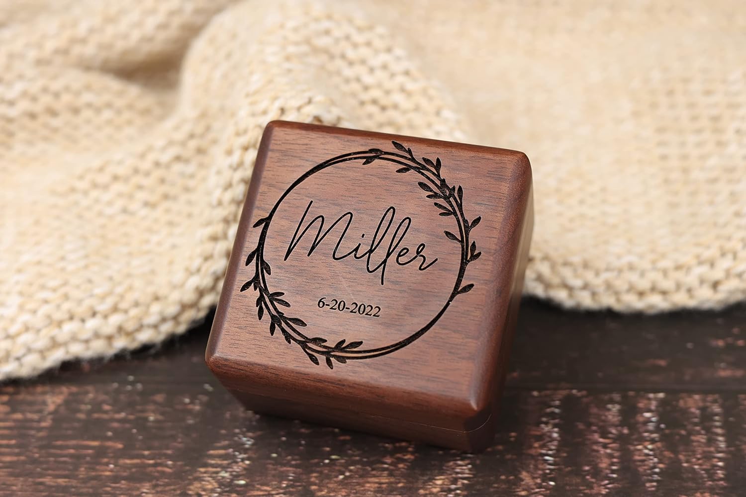 Wedding Ring Box for Wedding Ceremony - Photo Prop - Custom Ring Holder - By NorthStarEngraving