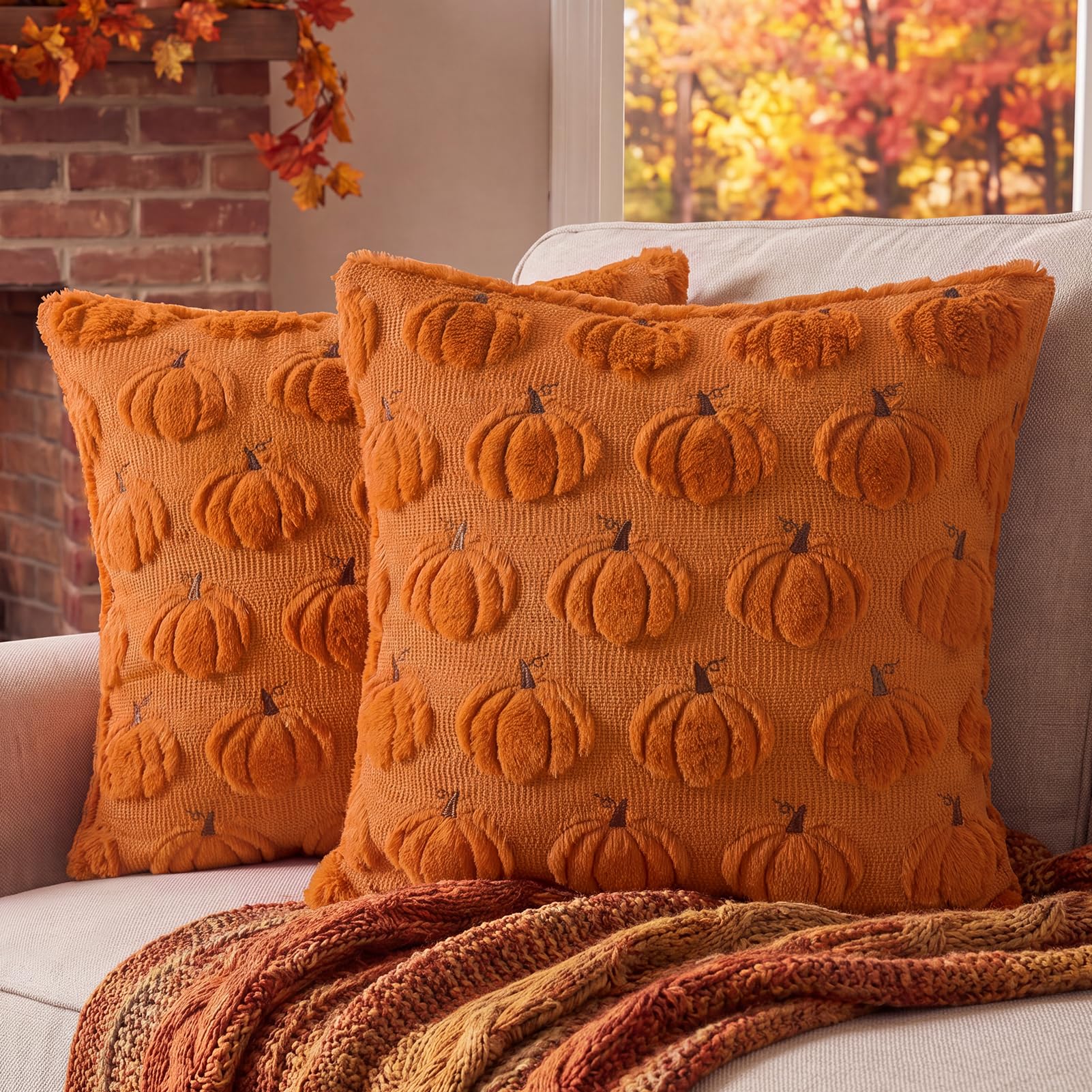 Softalker Plush Pumpkin Covers, Set of 2